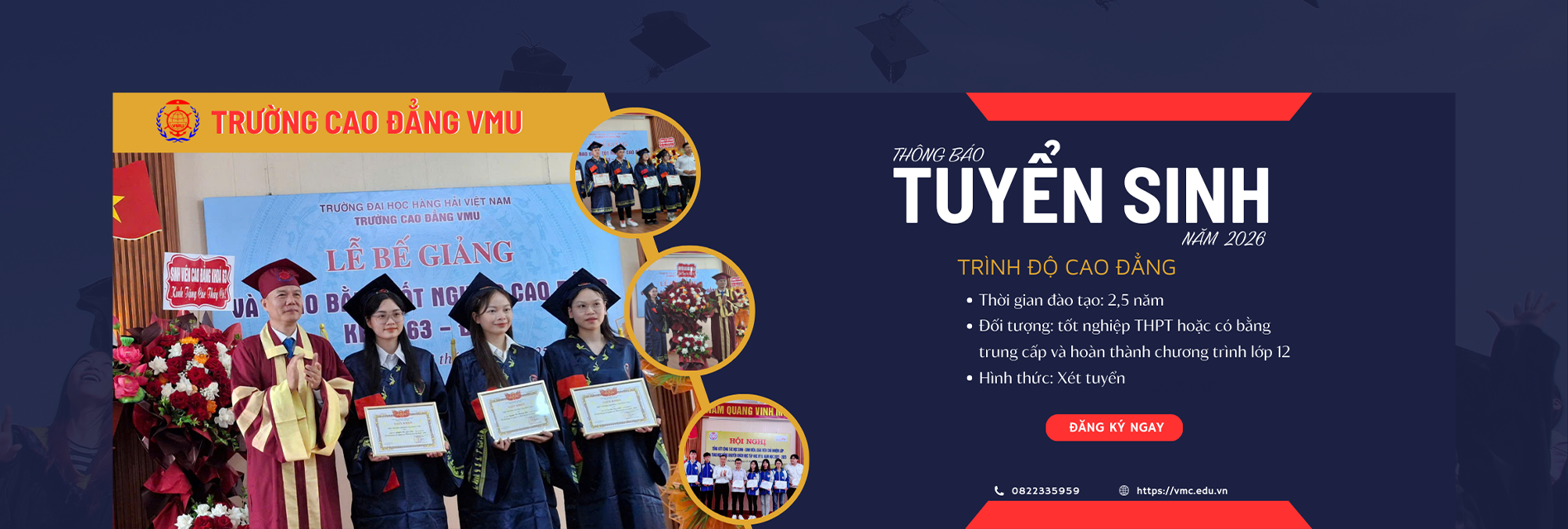 Tuyển sinh Trung Cấp, Cao Đẳng năm học 2026. Trường Cao đẳng VMU - Trường Đại học Hàng Hải Việt Nam